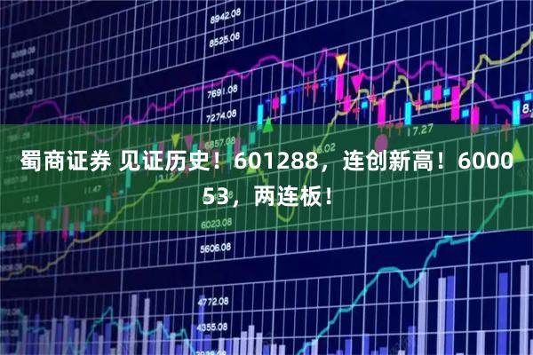 蜀商证券 见证历史！601288，连创新高！600053，两连板！