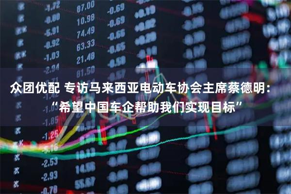 众团优配 专访马来西亚电动车协会主席蔡德明： “希望中国车企帮助我们实现目标”